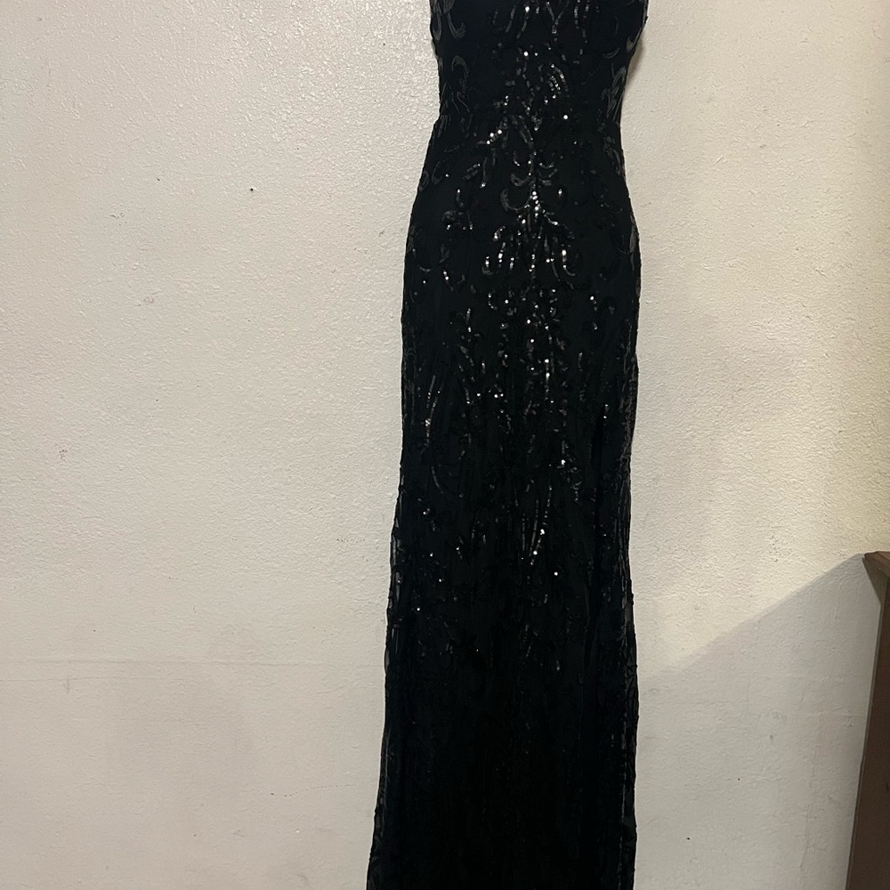 Crystal Doll Black Sequin Maxi Dress - Picture 2 of 7